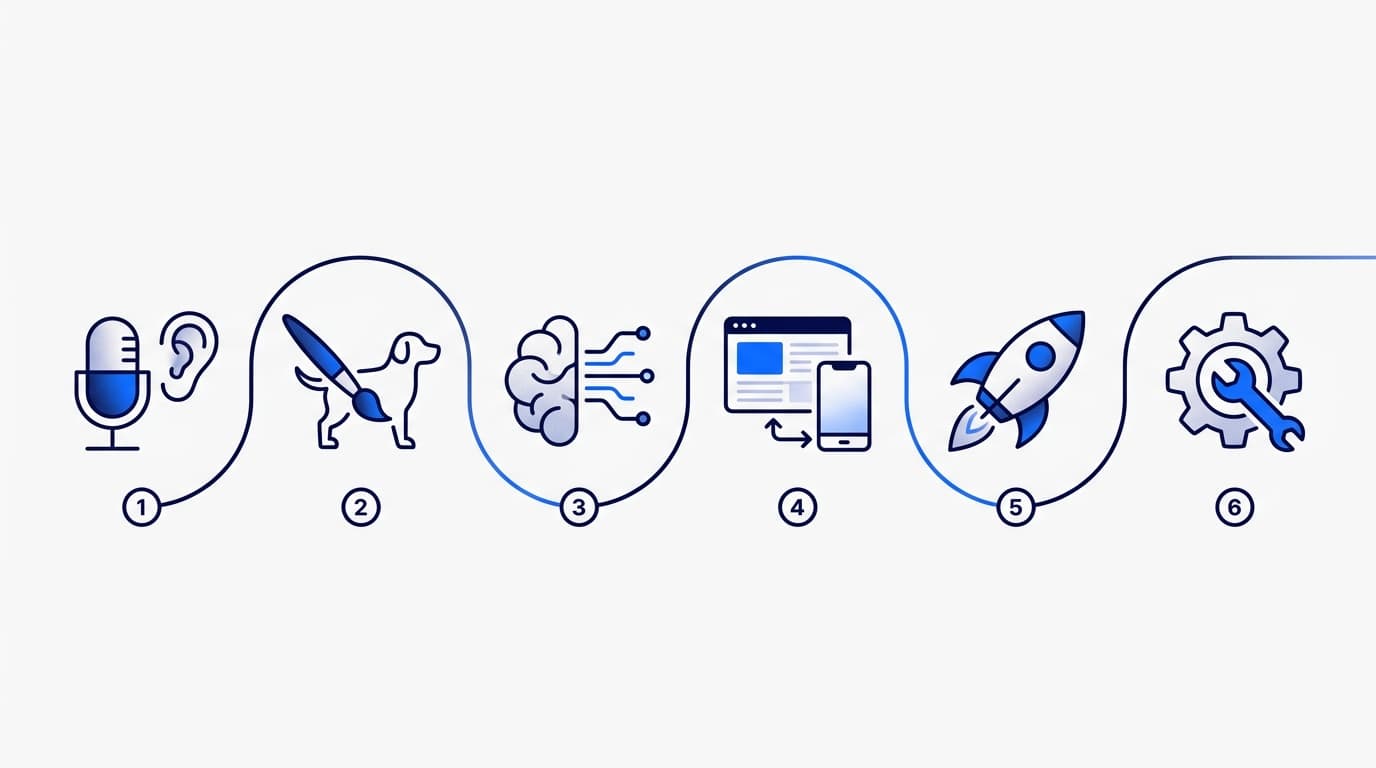 Flujo de 6 pasos: desde la llegada del visitante hasta la compra completada